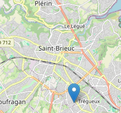 Un extrait de carte montrant Saint-Brieuc et ses environs